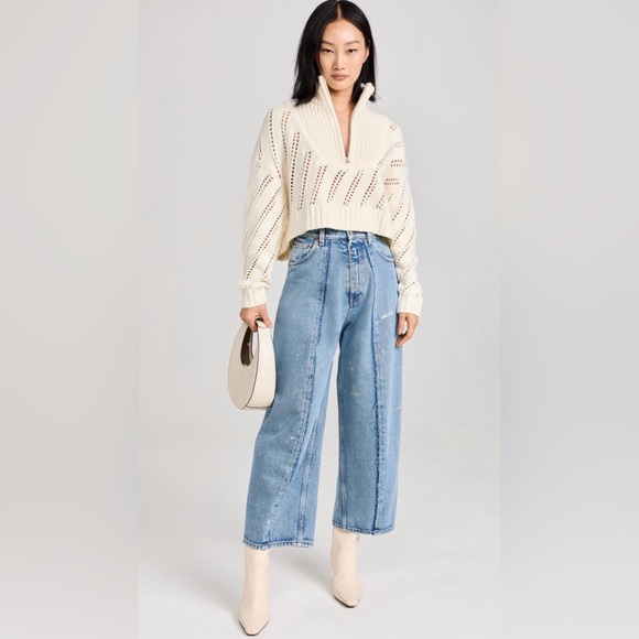 STAUD Cropped Hampton Sweater Sz S - Picture 4 of 10